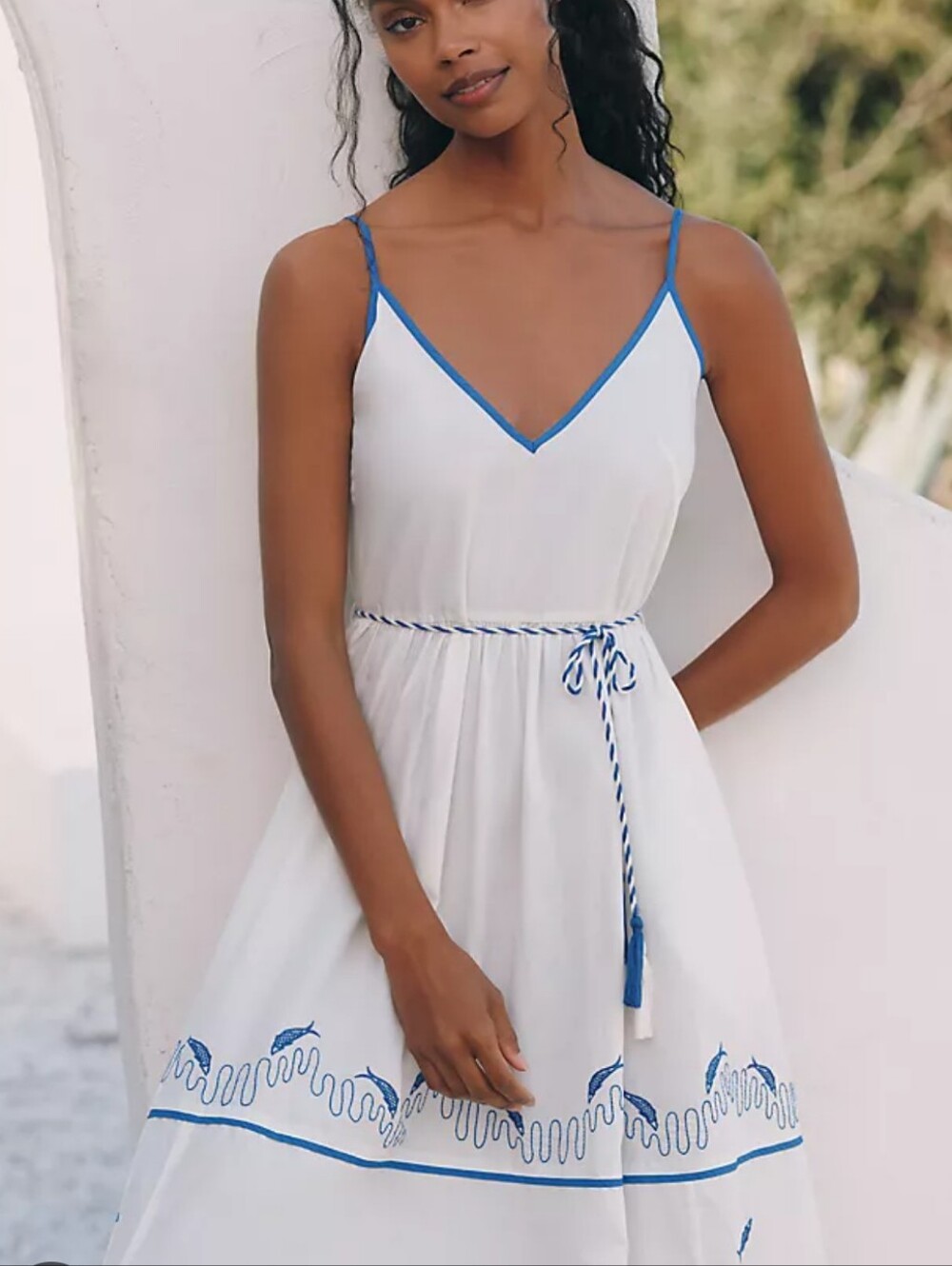Anthropologie White Maxi Dress POCKETS